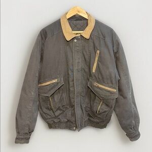 Mirage Canvas Work Jacket Small Leather Collar